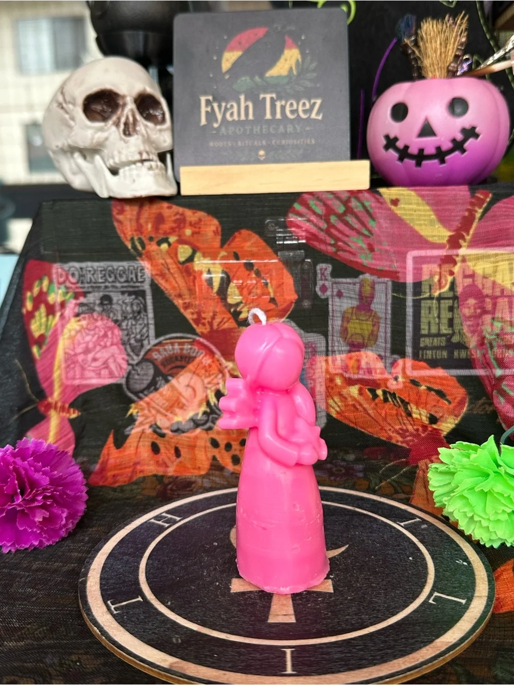 Handmade Pink Angel Candle with Star – Spiritual Decor